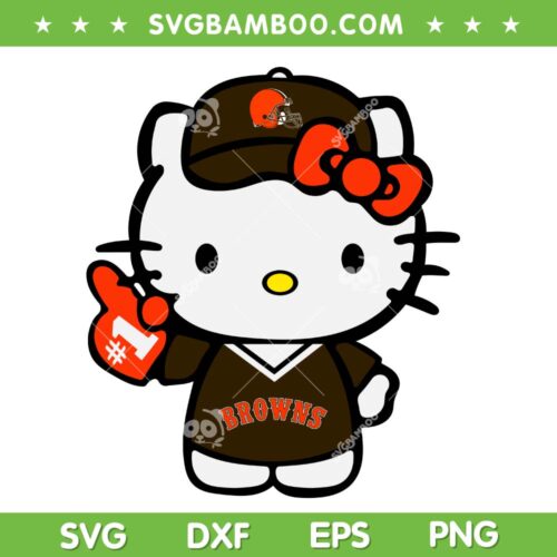Hello Kitty Cleveland Browns SVG PNG, Kitty Cleveland Browns NFL SVG, Kitty Football DXF SVG PNG EPS