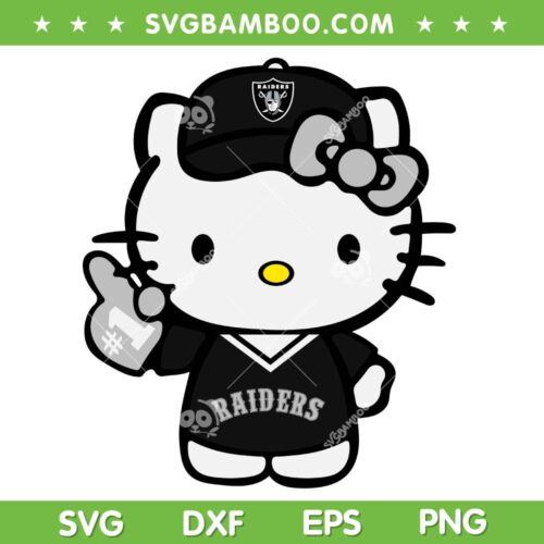 Hello Kitty Las Vegas Raiders SVG PNG, Kitty Raiders Football SVG, NFL Football DXF SVG PNG EPS