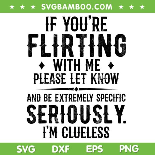 If You're Flirting With Me Please Let Know SVG, Flirting Seriously SVG, Funny Quote DXF SVG PNG EPS