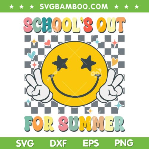 School's Out For Summer SVG PNG, Last Day Of School SVG, Retro Teacher DXF SVG PNG EPS&nbsp;