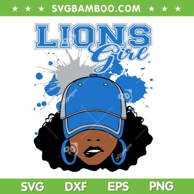 Lions Girl SVG PNG, Detroit Lions African American Girl SVG, Football Lions DXF SVG PNG EPS Lions Girl SVG PNG, Detroit Lions African American Girl SVG, Football Lions DXF SVG PNG EPS