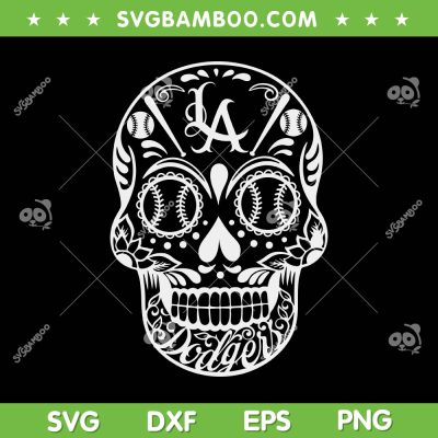 Los Angeles Dodgers Sugar Skull SVG PNG, Day Of The Dead Football SVG, LA Skull Head DXF SVG PNG EPS Los Angeles Dodgers Sugar Skull SVG PNG, Day Of The Dead Football SVG, LA Skull Head DXF SVG PNG EPS