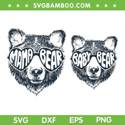 Mama Bear SVG PNG, Mama Bear Face SVG, Funny Mom Life DXF SVG PNG EPS 