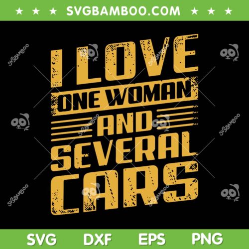 I Love One Woman And Several Cars SVG, Mechanic Car On Back SVG, Car Lover DXF SVG PNG EPS