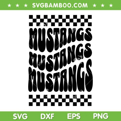 Mustangs Retro SVG PNG, Mustangs School Spirit SVG, Mustang Pride DXF SVG PNG EPS