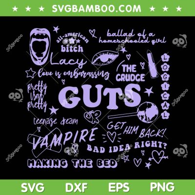 Olivia Rodrigo GUTS Album SVG PNG, Olivia Tour 2024 SVG, Vintage Guts Album Olivia Rodrigo DXF SVG PNG EPS Olivia Rodrigo GUTS Album SVG PNG, Olivia Tour 2024 SVG, Vintage Guts Album Olivia Rodrigo DXF SVG PNG EPS