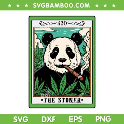 Panda Smoking Cannabis SVG PNG, Panda 420 The Stoner Tarot Card SVG, Weed Lover DXF SVG PNG EPS Panda Smoking Cannabis SVG PNG, Panda 420 The Stoner Tarot Card SVG, Weed Lover DXF SVG PNG EPS