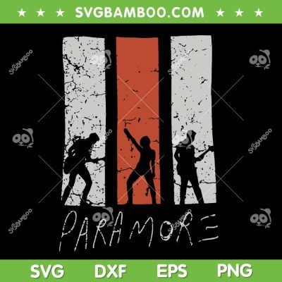 Paramore Band SVG PNG, Vintage Paramore Guitar SVG, Music Rock Band DXF SVG PNG EPS