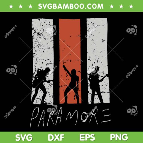 Paramore Band SVG PNG, Vintage Paramore Guitar SVG, Music Rock Band DXF SVG PNG EPS