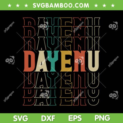 Pesach Passover Dayenu SVG PNG, Enough Prayer Seder Jewish Holiday SVG, Retro Dayenu DXF SVG PNG EPS
