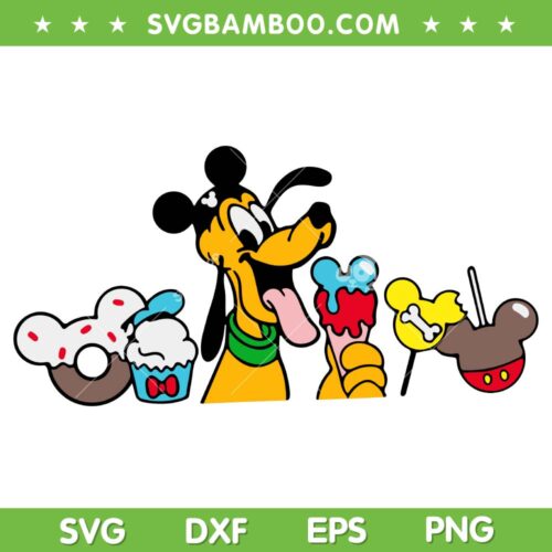 Pluto Snacks Disney Vacation SVG PNG, Disney Snacks SVG, Cute Pluto DXF SVG PNG EPS