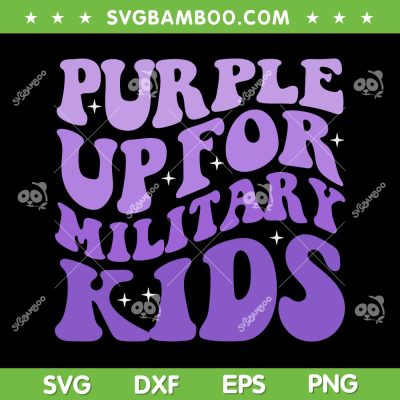 Purple Up For Military Kids SVG PNG, Month Of Military Child SVG, Military Child American Flag DXF SVG PNG EPS
