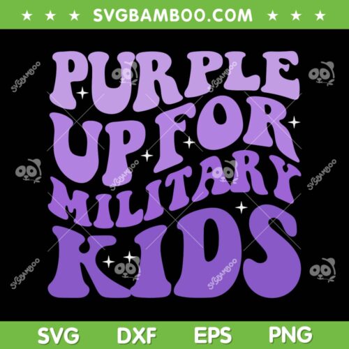Purple Up For Military Kids SVG PNG, Month Of Military Child SVG, Military Child American Flag DXF SVG PNG EPS