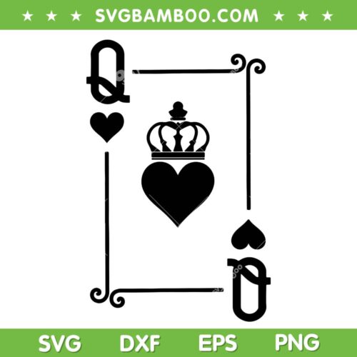 Queen Of Hearts SVG PNG, King And Queen Card SVG, Playing Cards DXF SVG PNG EPS