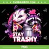 Raccoon Stay Trashy PNG, Animals Lover PNG, Funny Meme Raccoon Opossum PNG