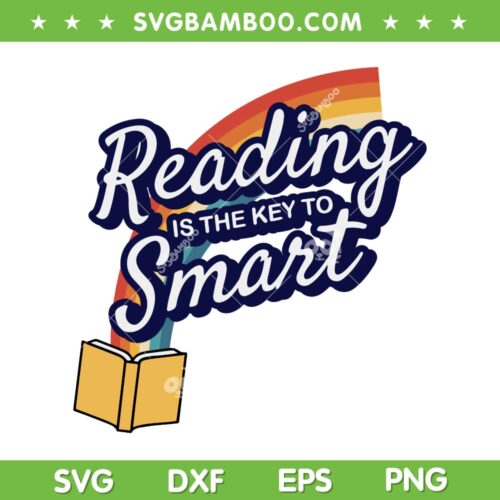 Reading Is The Key To Smart SVG PNG, Raglan Baseball SVG, Reading Book Rainbow DXF SVG PNG EPS