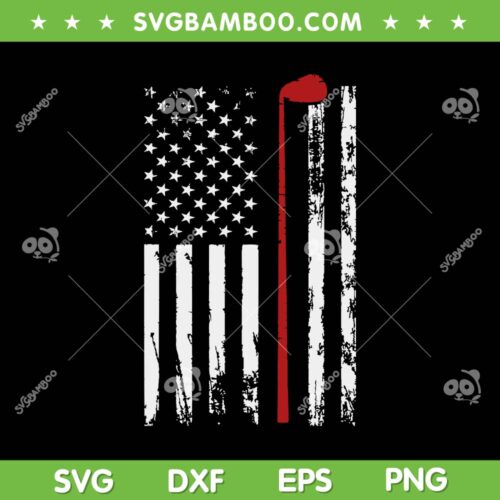 Retro American Flag Golf SVG PNG, Funny Golf Club SVG, Play Golf DXF SVG PNG EPS