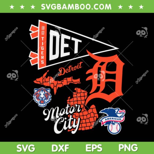 Retro Go Detroit Tigers Motor City SVG PNG, Detroit Tigers SVG, Go Tigers Det DXF SVG PNG EPS