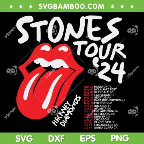 Rolling Stones Tour 2024 SVG PNG, Hackney Diamonds Tour SVG, The Rolling Stones Lips DXF SVG PNG EPS