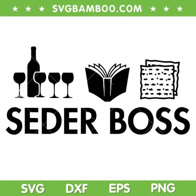 Seder Boss Jewish SVG PNG, Funny Passover Leader Matzah Matzo SVG, Matza Cover DXF SVG PNG EPS