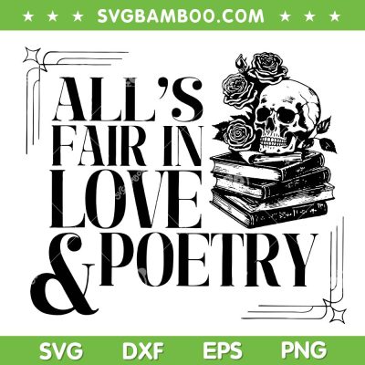 Skull All's Fair In Love And Poetry SVG PNG, Skull Book Taylor Swift Album SVG, Taylor Swift TTPD Album DXF SVG PNG EPS Skull All's Fair In Love And Poetry SVG PNG, Skull Book Taylor Swift Album SVG, Taylor Swift TTPD Album DXF SVG PNG EPS