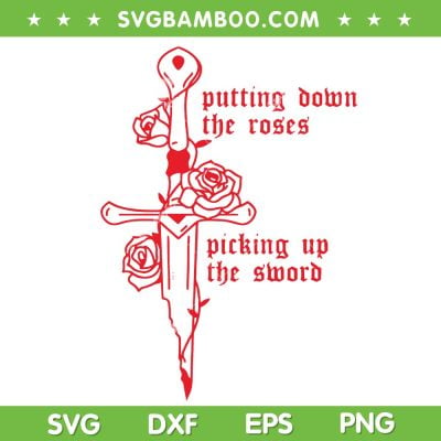 Sleep Token Roses Red SVG PNG, Putting Down the Rose SVG, Sleep Token Sword DXF SVG PNG EPS