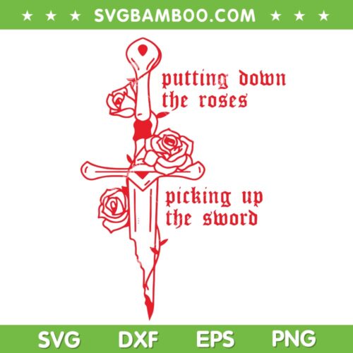 Sleep Token Roses Red SVG PNG, Putting Down the Rose SVG, Sleep Token Sword DXF SVG PNG EPS