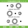 Solar Eclipse 2024 SVG PNG, Lunar Eclipse SVG, Solar Eclipse Apocalypse DXF SVG PNG EPS