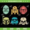 Star Wars Characters Retro SVG PNG, Star Wars Head SVG, May The 4th Be With You DXF SVG PNG EPS
