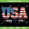 USA Since 1776 SVG PNG, Patriotic American Flag SVG, 4th Of July DXF SVG PNG EPS