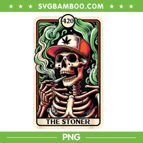 Tarot Card The Stoner Weed PNG, Skeleton Cannabis 420 PNG, Marijuana Tarot PNG