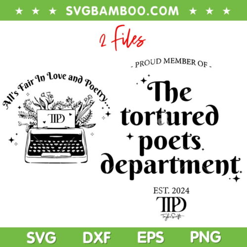 The Tortured Poets Department SVG PNG, Taylor Swift TTPD Album SVG, 2 Files TTPD Taylor Swift DXF SVG PNG EPS&nbsp;