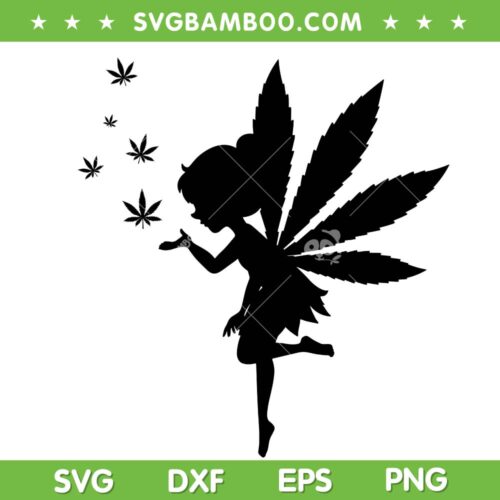 Tinker Bell Cannabis Leaf SVG PNG, Cannabis Fairy SVG, Weed Fairy DXF SVG PNG EPS