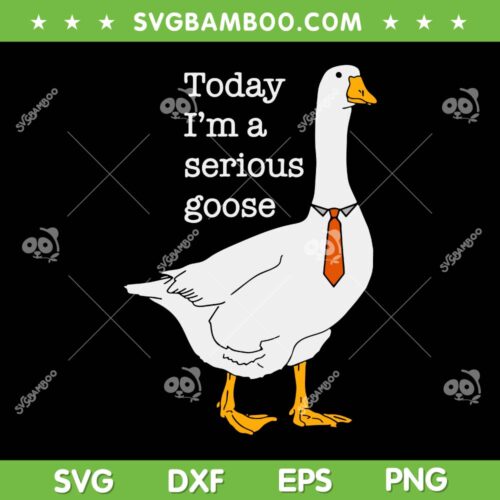 Today I'm A Serious Goose SVG PNG, Silly Goose Cute SVG, Funny Goose Quote DXF SVG PNG EPS