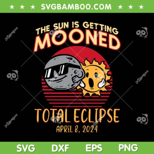 Total Eclipse Sun Getting Mooned SVG PNG, Totality April 8 2024 SVG, April Sun And Moon DXF SVG PNG EPS