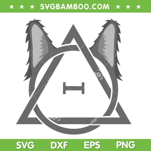 Wolf Therian Symbol SVG PNG, Theta Delta Therian Symbol SVG, Therianthropy DXF SVG PNG EPS