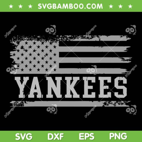 Yankees American Flag SVG PNG, NY Yankees Flag SVG, New York Yankees Logo USA Flag DXF SVG PNG EPS