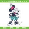 Disney Minnie Standing And Winking SVG PNG, Retro Minnie Mouse Winking SVG, Winking Minnie DXF SVG PNG EPS
