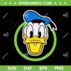 Donald Duck Green Circle Portrait SVG PNG, Donald Duck Happy Face SVG, Funny Disney DXF SVG PNG EPS