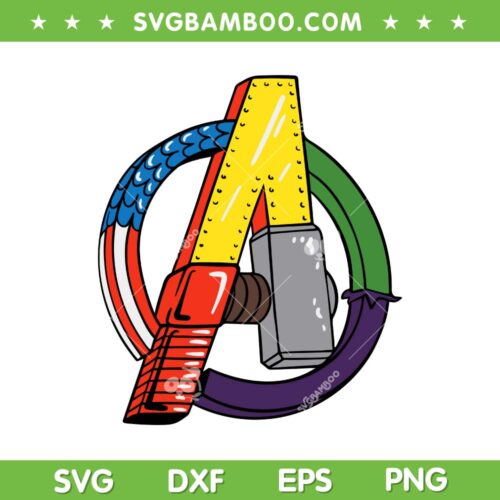 Marvel Avengers Multi Hero Logo SVG PNG, Logo Marvel SVG, Superhero Symbol DXF SVG PNG EPS