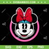 Minnie Mouse Pink Circle Portrait SVG PNG, Disney Minnie Mouse Circle SVG, Mickey Head Logo DXF SVG PNG EPS