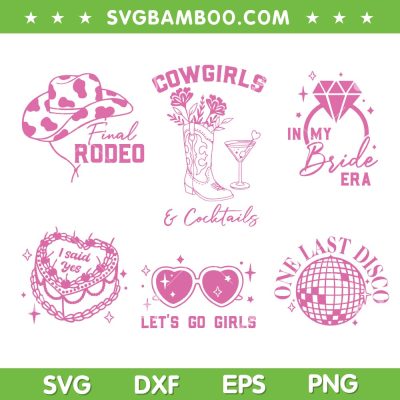 Bachelorette Party SVG Bundle, Cowgirl Bachelorette SVG Bundle, Final Rodeo DXF SVG PNG EPS