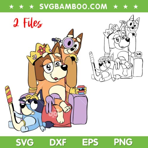 Bluey Mom Family SVG PNG, 2 Files Bluey Mom SVG, Bluey Mum Life DXF SVG PNG EPS