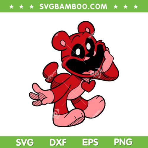 Bobby Bearhug Smiling Critters SVG PNG, Red Smiling Critters SVG, Poppy Playtime Chapter 3 DXF SVG PNG EPS