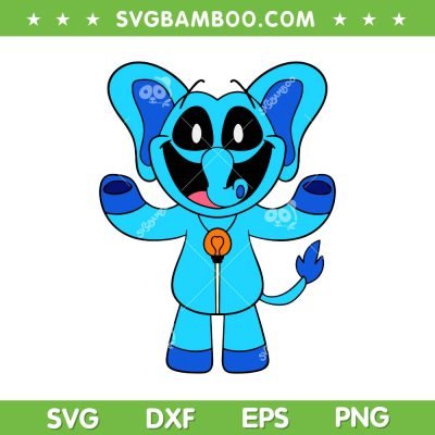 Bubba Bubbaphant Smiling Critters SVG, Blue Smiling Critters SVG, Poppy Playtime DXF SVG PNG EPS