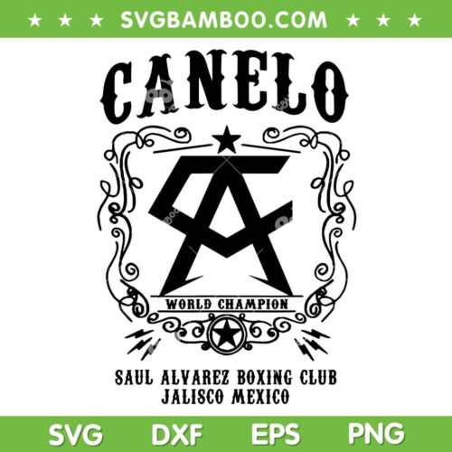 Canelo Logo SVG PNG, Vintage Alvarez Boxer Legend SVG, Canelo World Champion DXF SVG PNG EPS