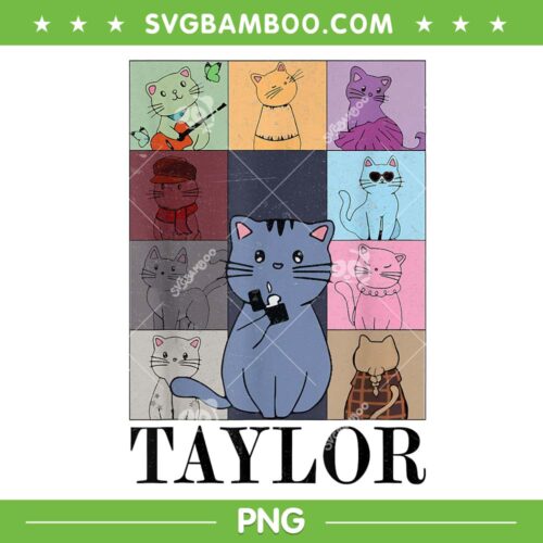 Cat Taylor The Eras Tour PNG, I Love Taylor Girl Groovy 70s PNG, Taylor Swift PNG