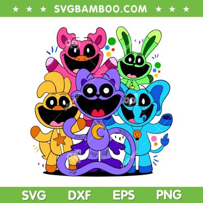 Catnap Happy Birthday SVG PNG, Smiling Critters Friends SVG, Smiling Cat Catnap Meme DXF SVG PNG EPS