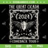 Cicada 2024 Comeback Tour SVG PNG, The Great Cicada 2024 SVG, Cicada Band DXF SVG PNG EPS