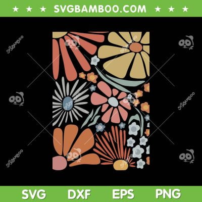 Colorful Summer SVG PNG, Groovy Floral Colorful SVG, Retro Summer Vibes DXF SVG PNG EPS     